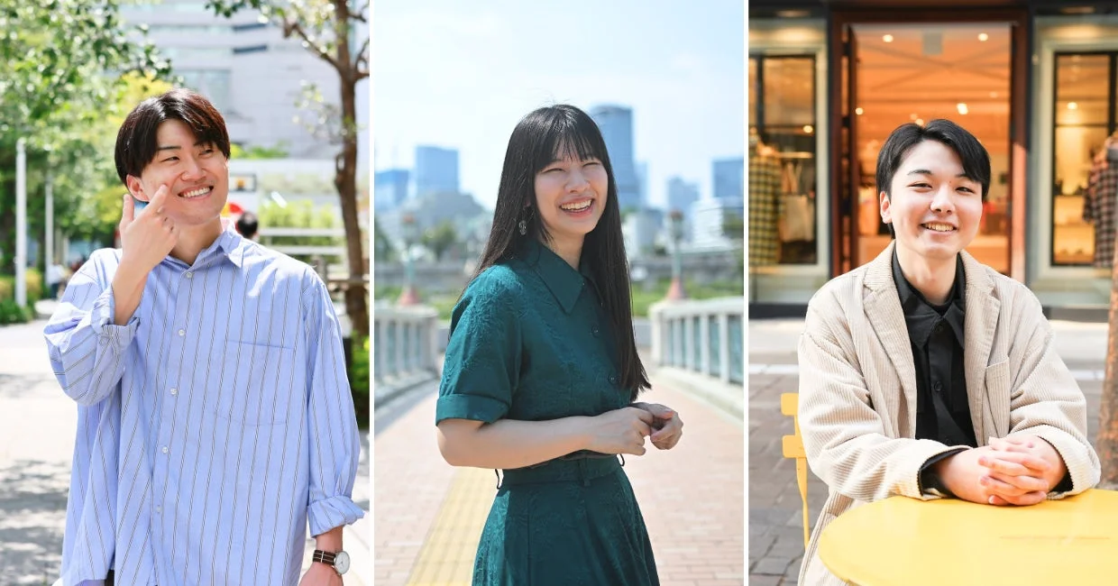3人の若い男女が笑顔を見せているポートレート