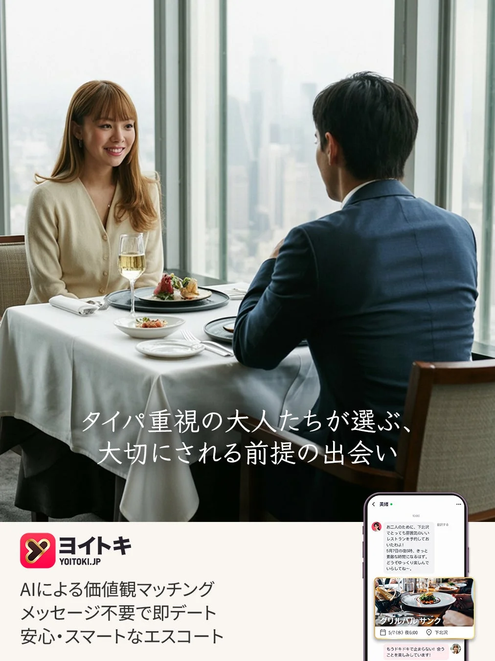 タイパ重視の大人たちが選ぶ、大切にされる前提の出会い