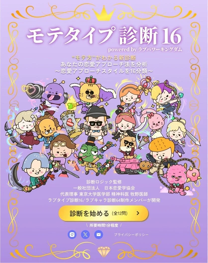 モテタイプ診断16 powered by ラブパワーキングダム