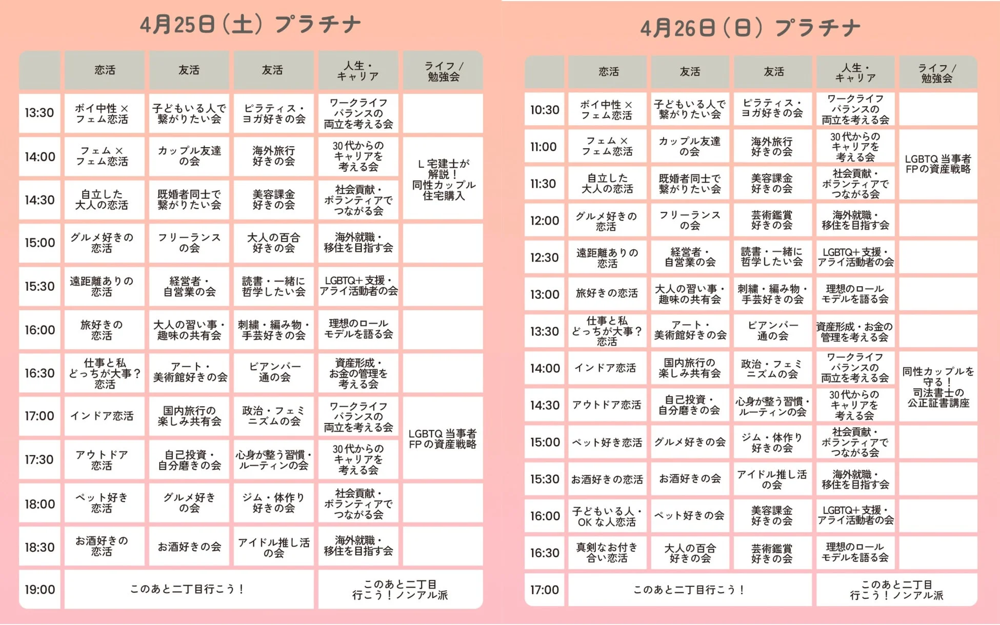 4月25日(土) プラチナ