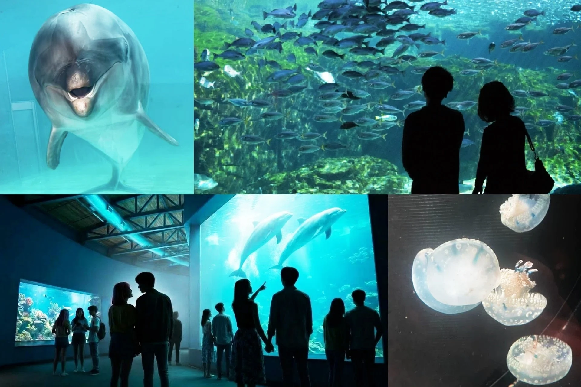 夜の水族館貸切の様子