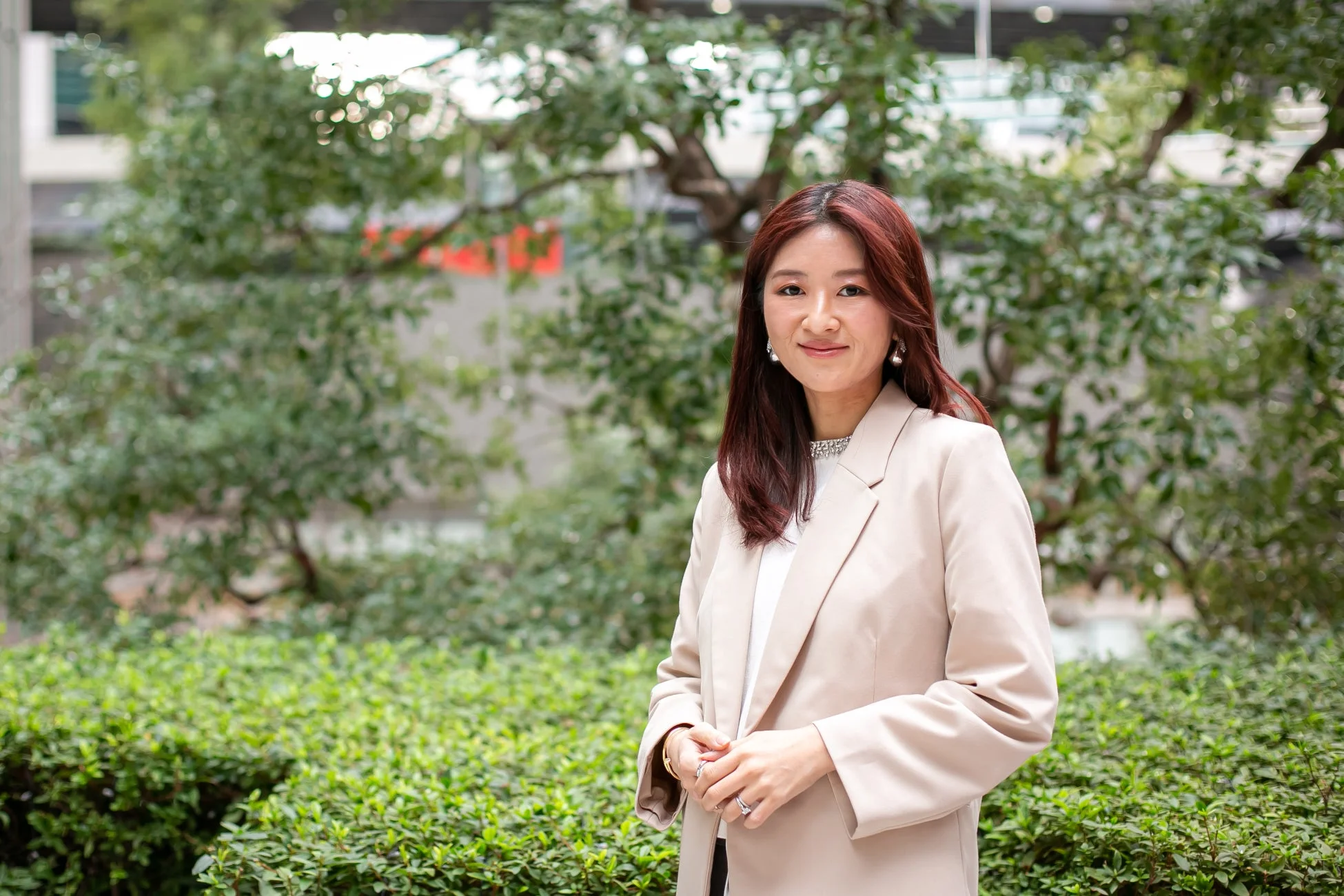 女性、アジア人、ビジネス、屋外